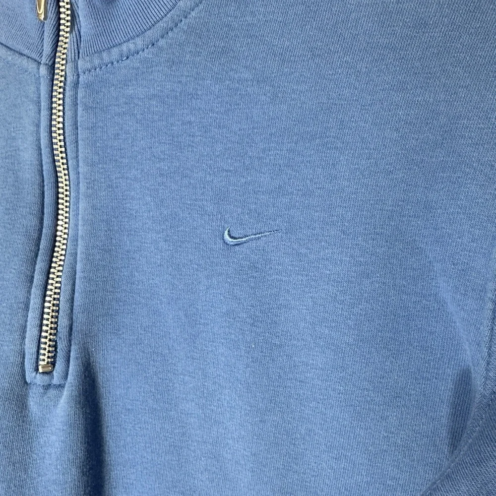 Nike Quarter Zip Sweatshirt Womens‎ Medium Blue Fleece Pullover Vintage Y2K